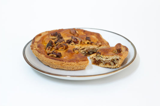 Taartje met karamel en walnoot